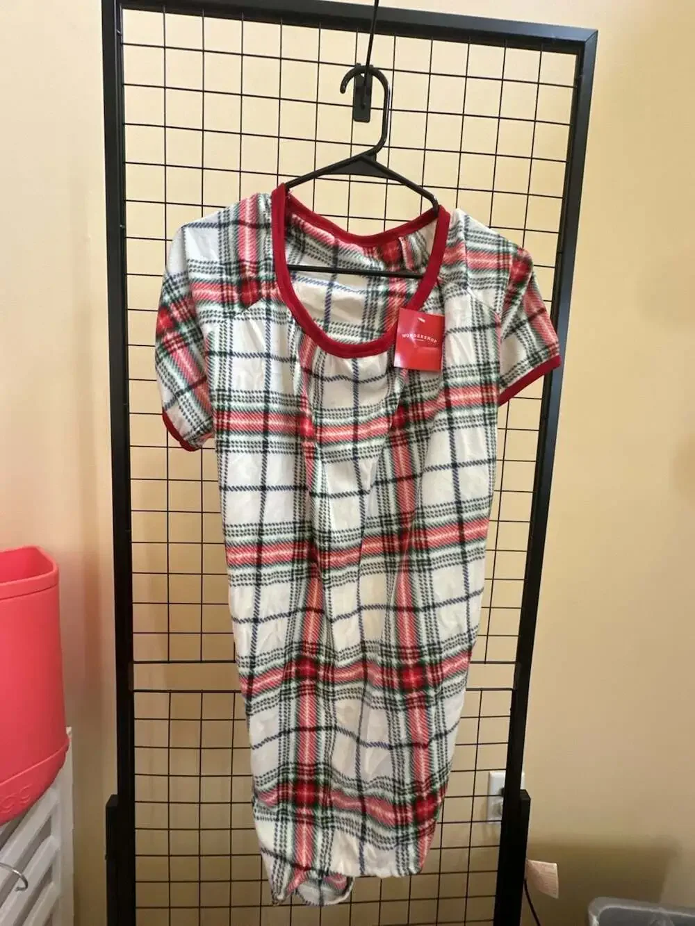 Wondershop Pet Pajama Plaid Red White Green XXL